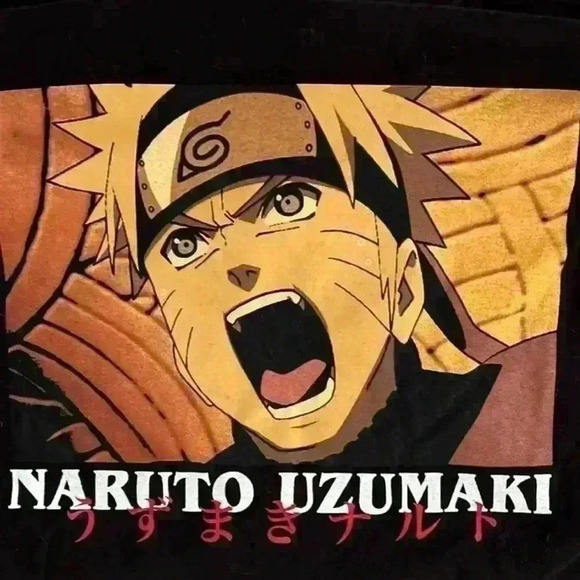 Vintage 2002 Naruto Uzumaki Shippuden Black Graphic T-Shirt Men's Sz M VTG RARE - Picture 5 of 5